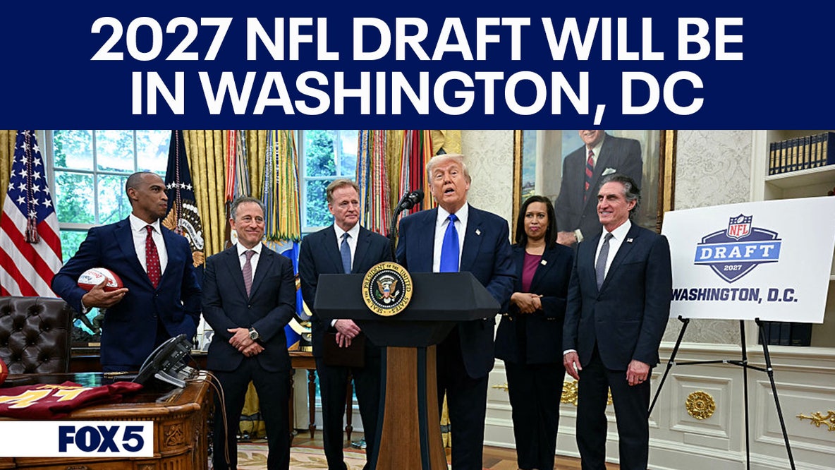 President Donald Trump, DC Mayor Muriel Bowser give remarks on DC hosting 2027 NFL Draft